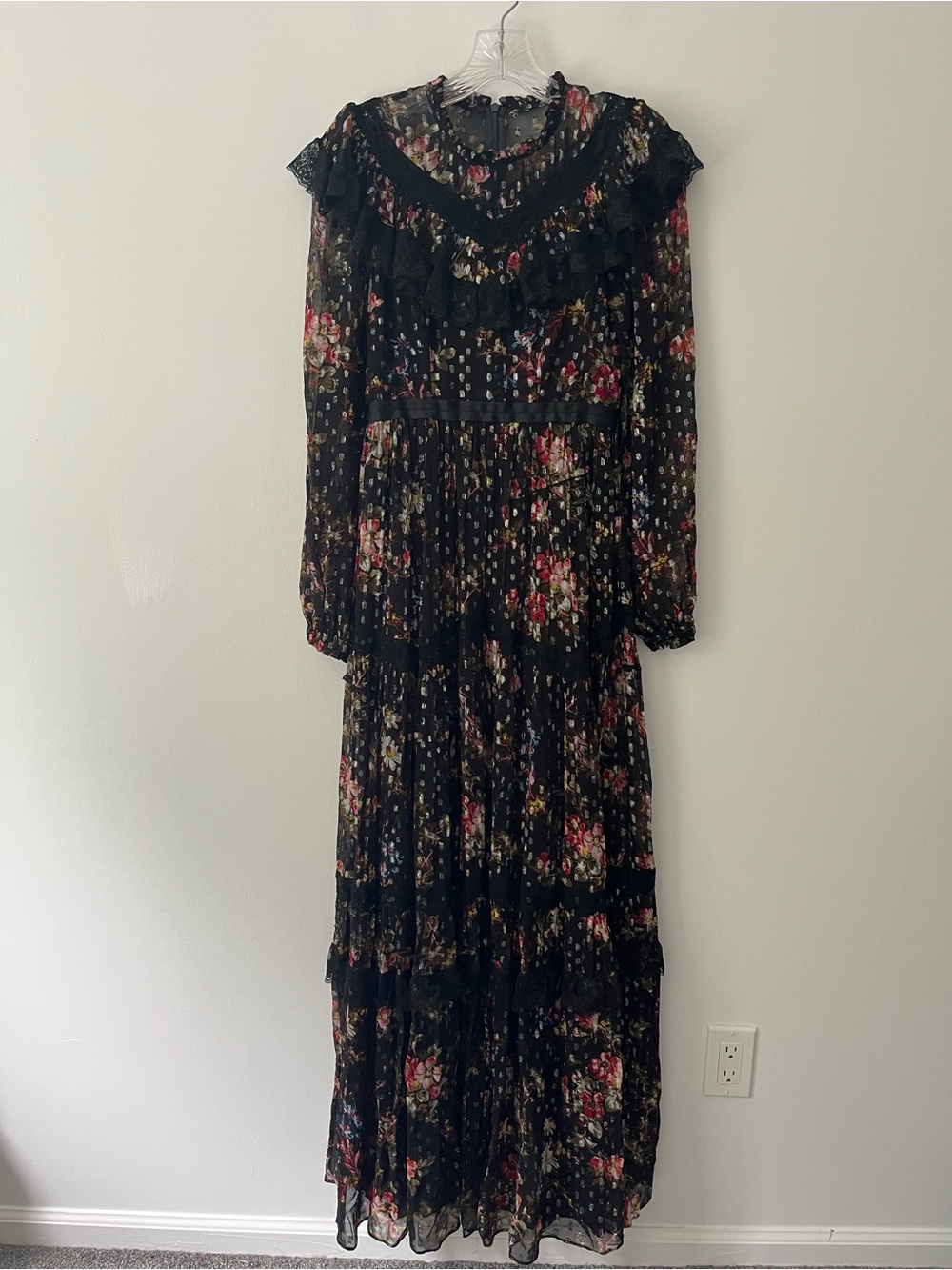Needle & Thread Cosmic Forest Floral Lace Maxi Dress Gown Peasant Cottagecore 2 - Picture 4 of 15